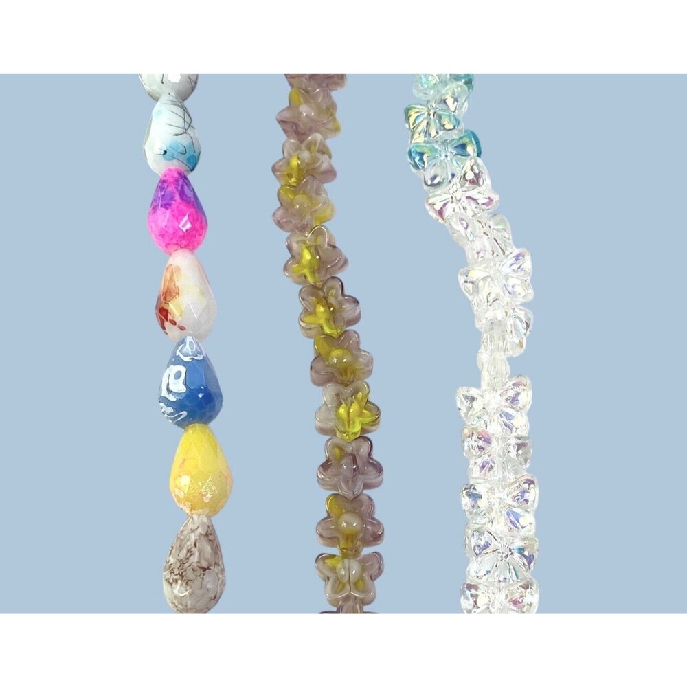 Lot Glass Beads AB Crystal Butterfly Swirl Flower Faceted Teardrop Jewelry Craft